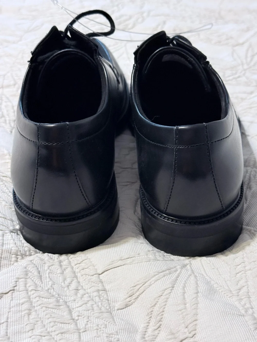Kenneth Cole Reaction Mike Black Faux Leather Lace-Up Oxfords Size 9